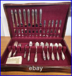 51 Piece Harmony House AA+ Serenade Silver Plate Flatware Set and Box