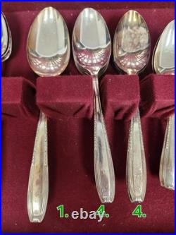 51 Piece Harmony House AA+ Serenade Silver Plate Flatware Set and Box