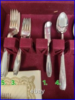 51 Piece Harmony House AA+ Serenade Silver Plate Flatware Set and Box