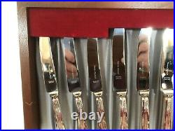 54 Piece Silver Plated Viner's Cutlery Set In A Fitted Case (settings For 6)