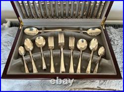 58 Piece Canteen Of Viners Harley Elegance Silver Plated Cutlery (for 8)