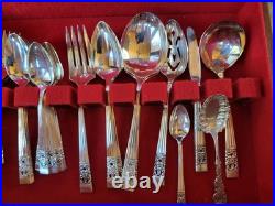 58 Piece Vintage Oneida Community Silver Plate Coronation Silverware Set In Case 58 Piece Vintage Oneida Community Silver Plate Coronation Silverware Set In Case