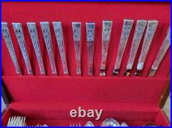 58 Piece Vintage Oneida Community Silver Plate Coronation Silverware Set In Case