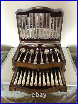60 Piece Lockable Canteen Of Silver Plated Kings Pattern Cutlerty (canteen Aaa)