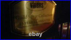 60 Piece Vintage Viners SILVER PLATE Kings Pattern Wooden Canteen unused papers