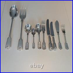 60 Pieces of EPNS fiddle thread and shell cutlery. Arthur Price and Butler