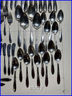 61 Piece National Silver Co. King Edward Silver plate Flatware 1936-1951 61 Piece National Silver Co. King Edward Silver plate Flatware 1936-1951