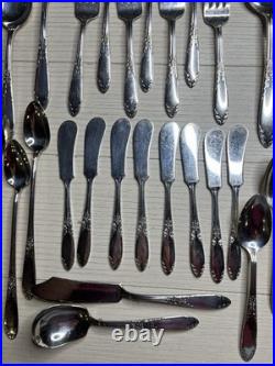 61 Piece National Silver Co. King Edward Silver plate Flatware 1936-1951 61 Piece National Silver Co. King Edward Silver plate Flatware 1936-1951