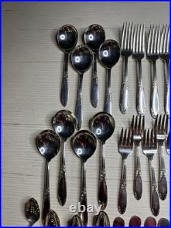 61 Piece National Silver Co. King Edward Silver plate Flatware 1936-1951 61 Piece National Silver Co. King Edward Silver plate Flatware 1936-1951