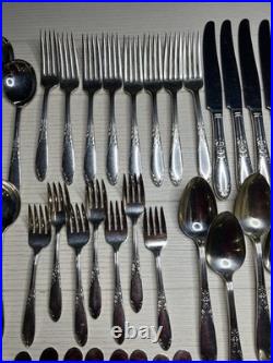 61 Piece National Silver Co. King Edward Silver plate Flatware 1936-1951 61 Piece National Silver Co. King Edward Silver plate Flatware 1936-1951