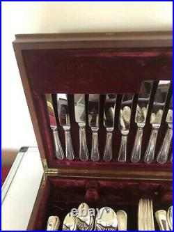 62 Piece Silver Plated A1 Sheffield Cutlery In A Fitted Case (settings For 6)