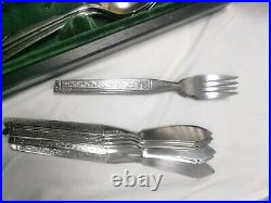 62 piece Dinner Service Cutlery Set Sheffield Steel Serves 6 Wooden Box Vintage