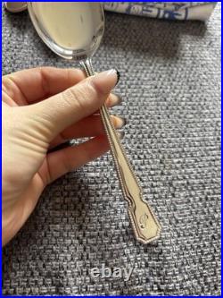 64 Piece Silver Plated Cutlery Set with P Initial On All Pieces