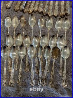 64 piece set of Rogers Bros 1847 IS Heritage pattern in paper box silver-plate