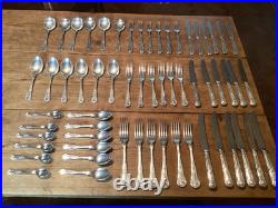 66 Piece Butlers Silver Plated Kings Pattern Set For 6 Inc Fish Course