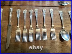 66 Piece Butlers Silver Plated Kings Pattern Set For 6 Inc Fish Course