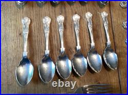 66 Piece Butlers Silver Plated Kings Pattern Set For 6 Inc Fish Course