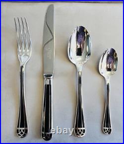 72 Piece Christofle Talisman Silver Plate & Lacquer Flatware Set