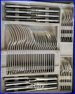 72 Piece Christofle Talisman Silver Plate & Lacquer Flatware Set