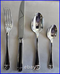 72 Piece Christofle Talisman Silver Plate & Lacquer Flatware Set