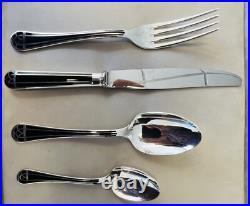 72 Piece Christofle Talisman Silver Plate & Lacquer Flatware Set