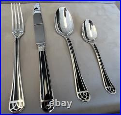 72 Piece Christofle Talisman Silver Plate & Lacquer Flatware Set