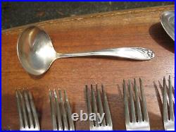 77 Piece Set Silver Plate Flatware DAFFODIL 1847 Rogers Brothers Serving Pieces