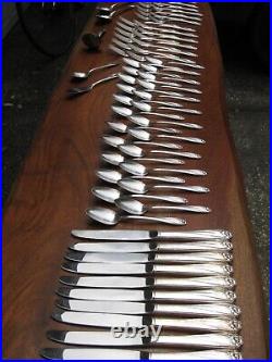 77 Piece Set Silver Plate Flatware DAFFODIL 1847 Rogers Brothers Serving Pieces