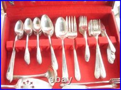 78 PIECE CROWN SILVER PLATE RADIANCE FLATWARE SERVICE FOR 8 With 12 SERVING PCS