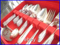 78 PIECE CROWN SILVER PLATE RADIANCE FLATWARE SERVICE FOR 8 With 12 SERVING PCS