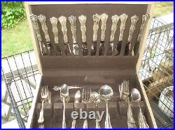 81 Piece National Double Tested Silver Plate Queen Elizabeth Flatware Service 13