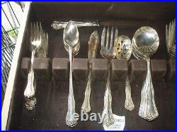 81 Piece National Double Tested Silver Plate Queen Elizabeth Flatware Service 13