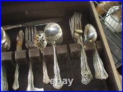 81 Piece National Double Tested Silver Plate Queen Elizabeth Flatware Service 13
