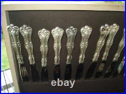 81 Piece National Double Tested Silver Plate Queen Elizabeth Flatware Service 13