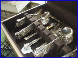 81 Piece National Double Tested Silver Plate Queen Elizabeth Flatware Service 13