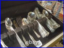 81 Piece National Double Tested Silver Plate Queen Elizabeth Flatware Service 13