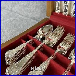 82 Piece Silver Plated Cutlery Set Boxed Sheffield EPNS A1 Kings Pattern Design