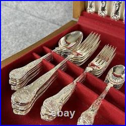 82 Piece Silver Plated Cutlery Set Boxed Sheffield EPNS A1 Kings Pattern Design