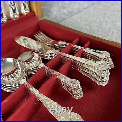 82 Piece Silver Plated Cutlery Set Boxed Sheffield EPNS A1 Kings Pattern Design