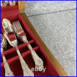 82 Piece Silver Plated Cutlery Set Boxed Sheffield EPNS A1 Kings Pattern Design