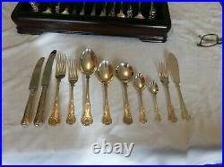 84 Piece Silver Plate George Butler Kings Pattern Cutlery Canteen Set