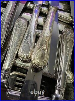 84 Pieces Of HESTER BATEMAN By Roberts & Belk Silver Plate Service Cutlery
