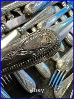 84 Pieces Of HESTER BATEMAN By Roberts & Belk Silver Plate Service Cutlery