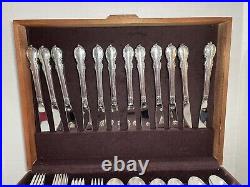 88 Piece 1847 Rogers Bros IS Reflection Silverplate Flatware Set In Wood Case