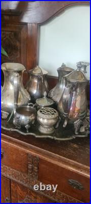 8 Pieces Silver Plated Set With Tray