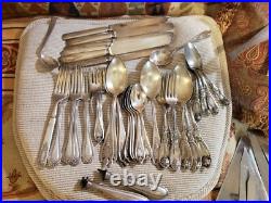 90 Piece Collection Edwardian / Victorian Silver Plate Flatware / Serving Pcs