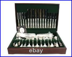 90 Piece GEORGE BUTLER Sheffied SILVER PLATED CUTLERY CANTEEN Vintage Shell -S51