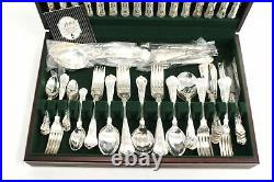 90 Piece GEORGE BUTLER Sheffied SILVER PLATED CUTLERY CANTEEN Vintage Shell -S51