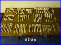 90 Piece Wooden Canteen Of Silver Plated Cutlery, & Display. With Servings For 8