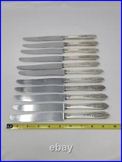 92 Piece Nobility Plate Oneida Royal Rose Vintage Silver Plate Silverware Set